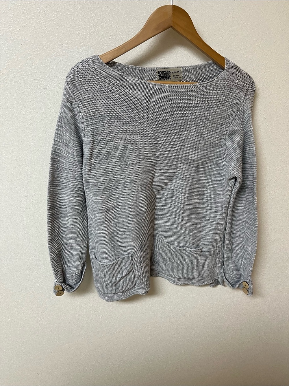 Habitat Light Gray- blue Knit Women's Sweater size S